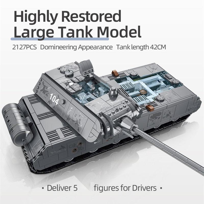 Военный Тяжелый Танк Panzer Viii Maus Строительные Блоки Немецкий Солдат Вмв Полиция Армия Оружие Кирпичики Детская Игрушка Подарки Для Взрослых