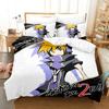 Аниме The World Ends featuring You Нэку Сакураба Комплект постельного белья Мягкое пододеяльник Комплект постельного белья Удобный пододеяльник Наволочка Теплое одеяло king Quen