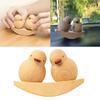 Funny Duck Gift Mini Duck Desktops Decorations 2Pcs Wood Ornament Set Couple Small Statue Decorations