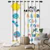 Cartoon Pattern Blackout Curtains 2Pcs Educational Fun Design For Children'S Room Living Room Bedroom Window Decor Grommet Top