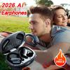 Беспроводные спортивные наушники Модель 2026 Дизайн с ушным крючком 75 часов воспроизведения Перевод с помощью ИИ Bluetooth 5.3 для спортзала, бега и улицы