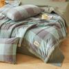 1pc Solid Color Simple Style Cotton Summer Quilt 150cm/180cm/200cm/220cm Breathable Skin-friendly Washable Machine Washable