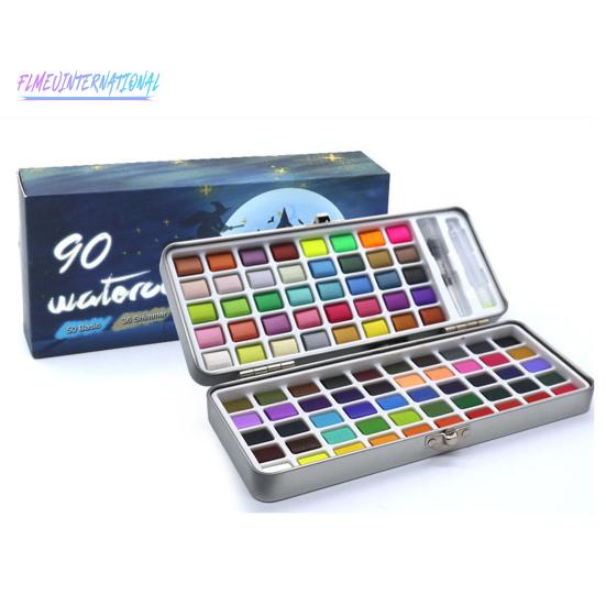 1 комплект, набор однотонных акварельных красок, однотонная концентрация, 50/72/90 цветов, DIY портативный художник, рисующий жизнь, набор твердых пигментов, школьные принадлежности