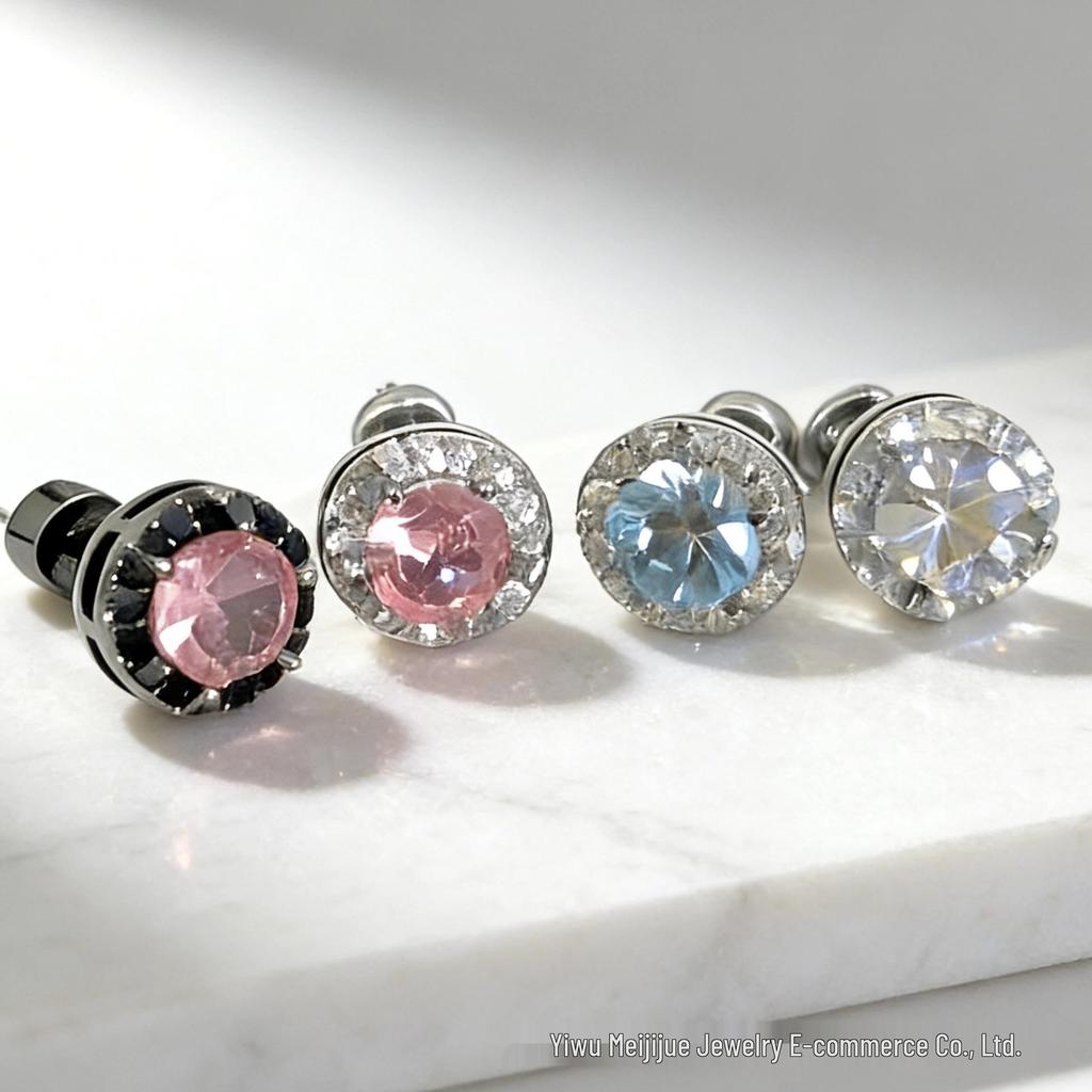 Роскошные серьги-гвоздики в форме ракушки с кубическим цирконием, с плоской закручивающейся застежкой