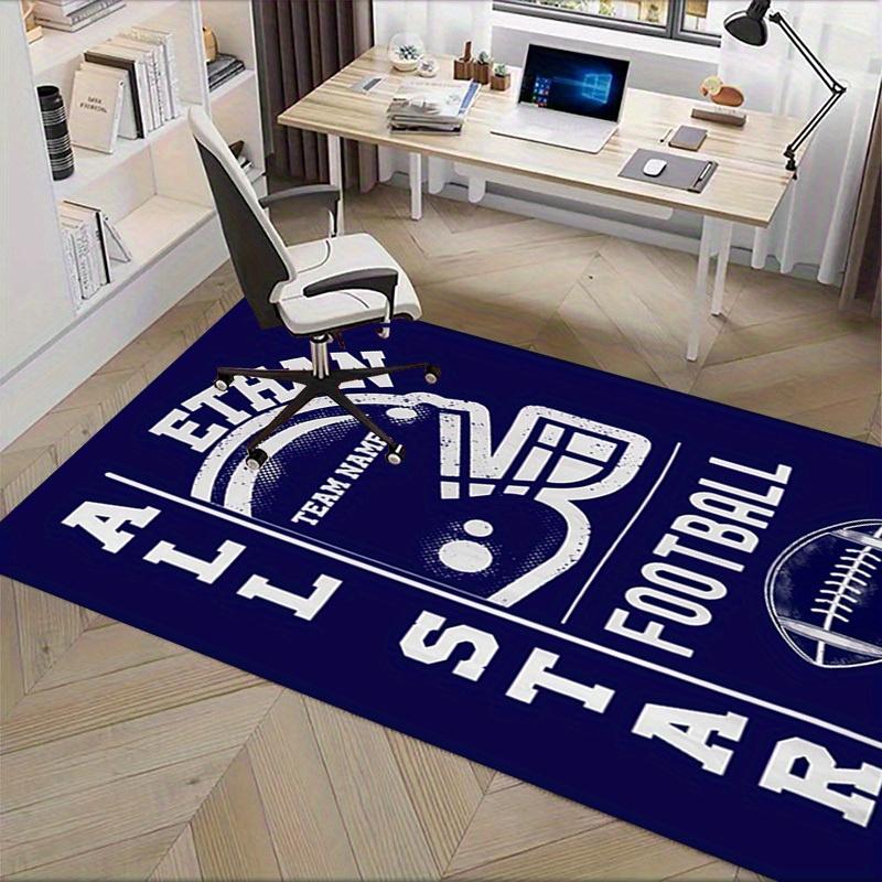Office Carpet Ethan All Star Football Team Name Helmet & Ball Design Sofa Rug, Chair Mat for Protectiona092