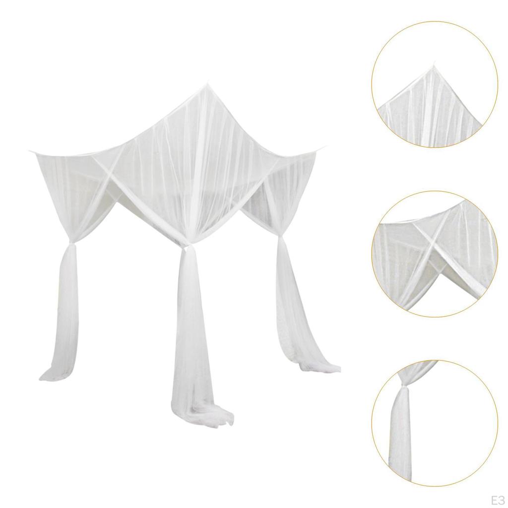 4 Угловая кровать с балдахином, сетчатая драпировка, палатка, уютные шторы, сетка, подвесной балдахин