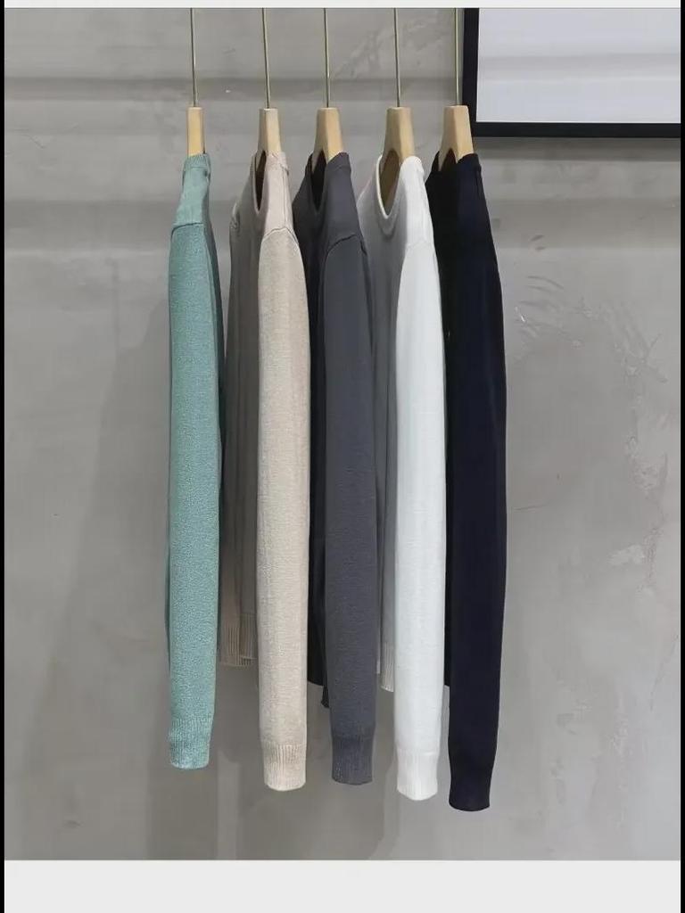 2023 Мужские легкие роскошные свитера осень/зима - европейская и американская мода, теплая повседневная одежда с круглым вырезом