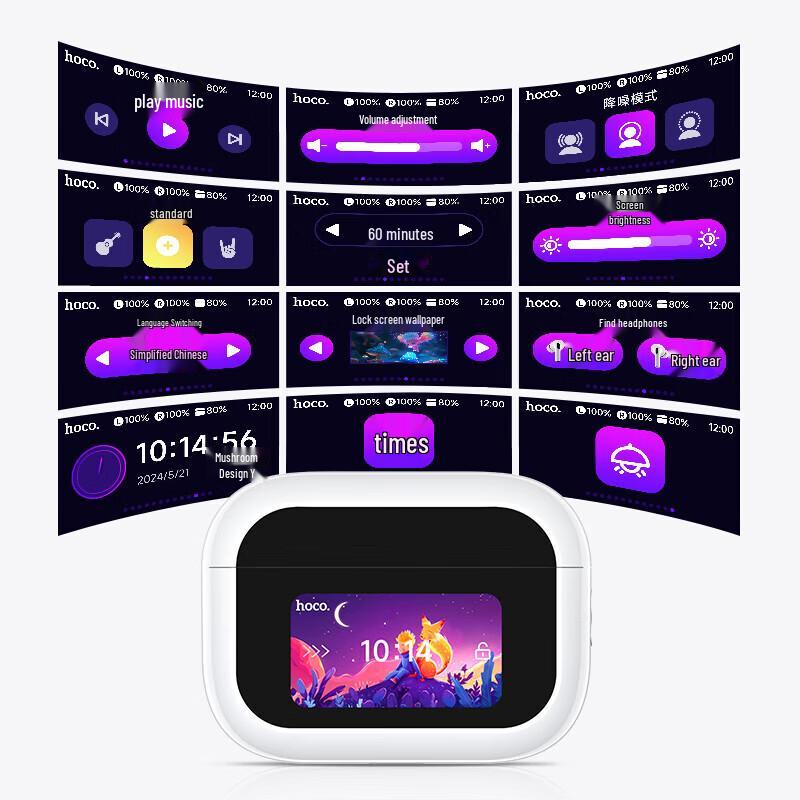 Беспроводные Bluetooth-наушники HOCO EW79 с цветным экраном