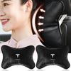 1/2Pcs Car Seat Headrest Auto Logo Neck Pillow Car Accessories For Model 3 Y X S Cc3 Cybertruck Y Juguete Roadster Coil 4