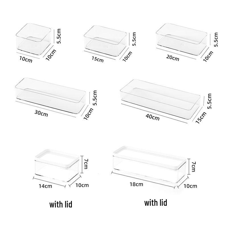 Japanese-Style Transparent Mirror Cabinet with Drawer for Cosmetics, Lipstick, Toiletries, Stationery, and Eyebrow Pencil Storage