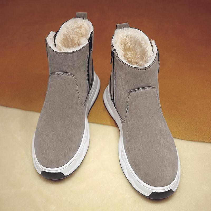 Зимние мужские толстые и мягкие теплые и модные хлопковые ботинки с высоким верхом на толстой подошве зимние ботинки повседневная хлопковая обувь