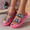 Women's Summer Flat Sandals, Ethnic Style Anti Slip Fashionable Shoe Sets, Casual Outdoor Beach Shoes