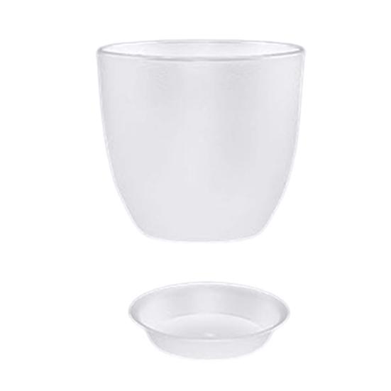 Цветочный горшок с поддоном Пластиковый горшок для растений с дренажными отверстиями Современный декоративный кашпо для комнатных и уличных растений Садовые комнатные растения