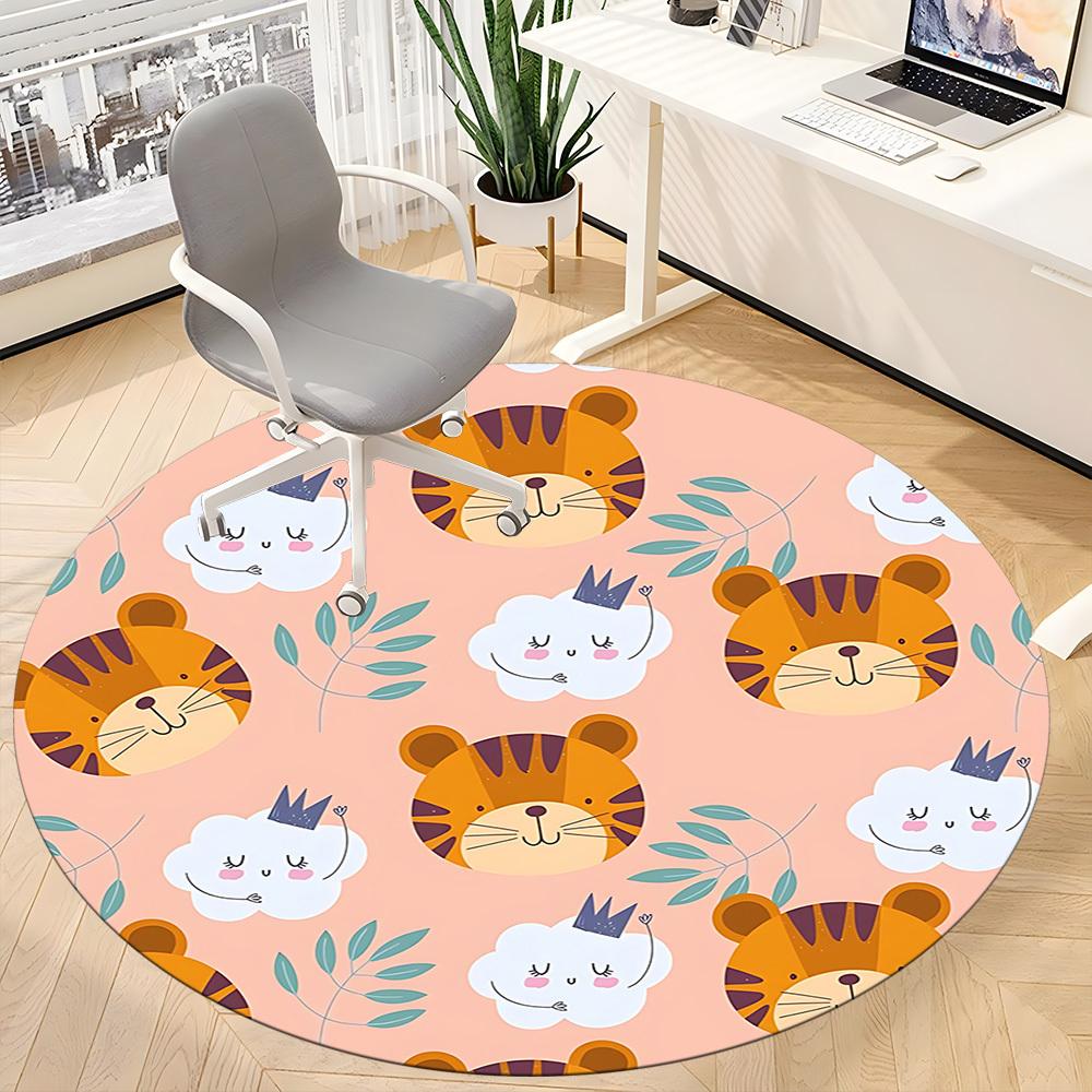 1pc Tiger Clouds Pattern Chair Carpet for Office  Machine Washable Rug for Office,  Good Gift for Family or Friends yy251225191