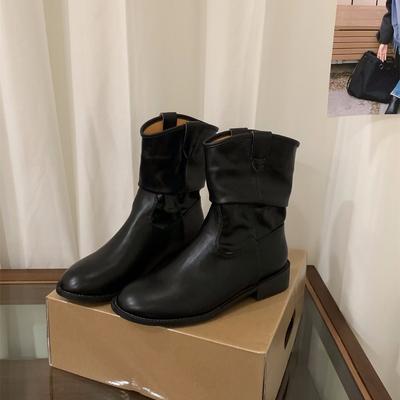 Ботильоны на толстом каблуке, хаки, замшевый ворс, женские ботинки, весна-осень 2025, туфли-лодочки, облегающие ботильоны с V-образным вырезом, черные ботинки мартин