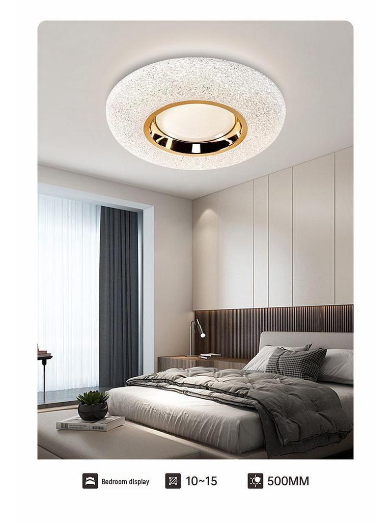 2025 Полноспектральный Супер Яркий Светодиодный Потолочный Светильник для Мастер-спальни и Гостиной - Современный Кремовый Стиль