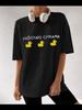 Duck Russian Letter Print American Short Sleeve T Shirt Unisex Summer High Street Europe Graphic T Shirts