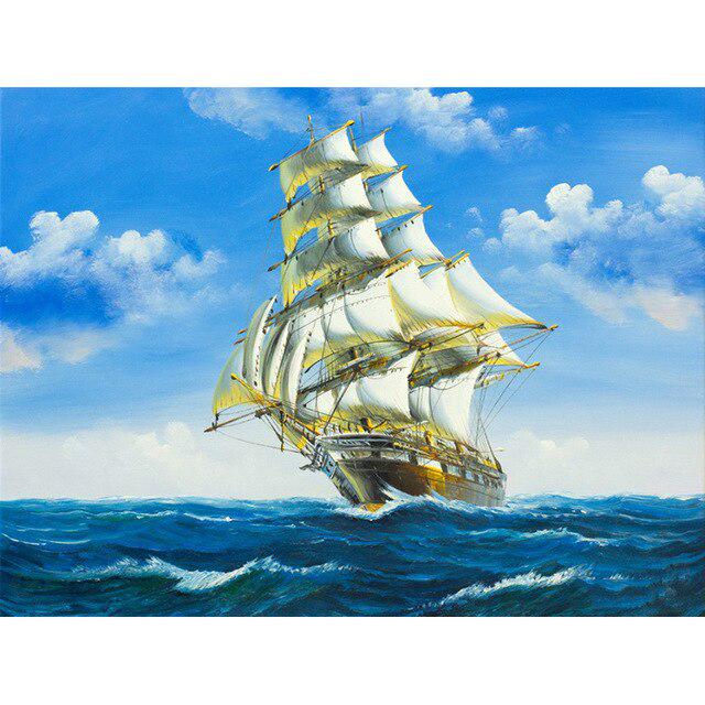 Алмазная мозаика корабль