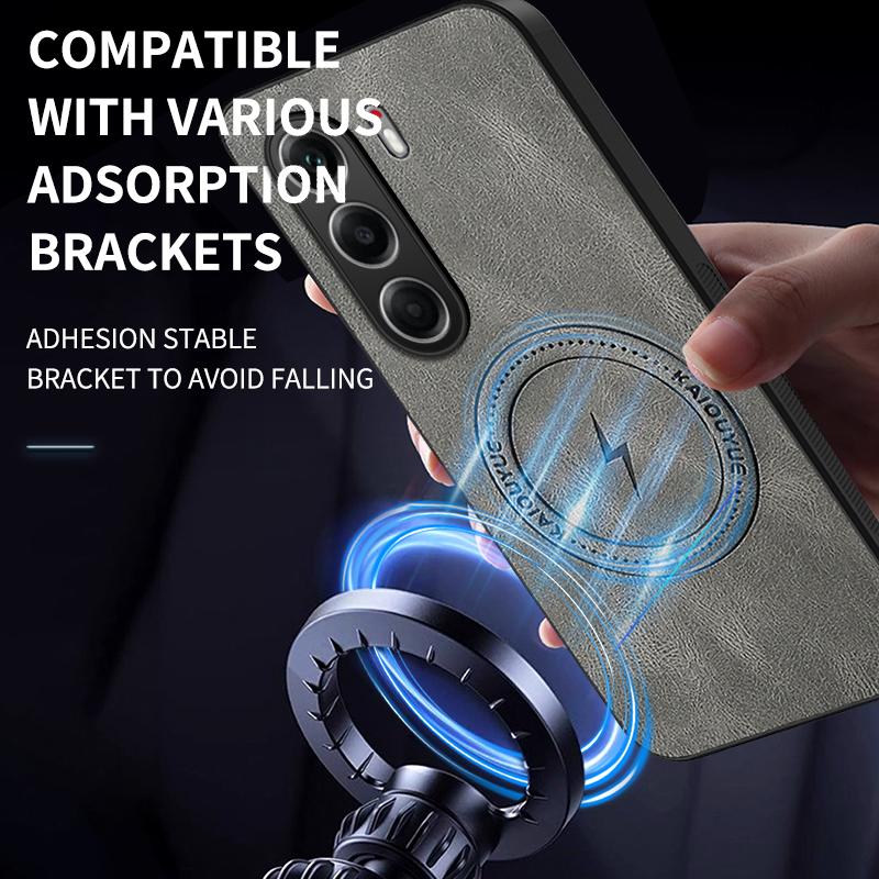Для Tecno Camon 40 Роскошный кожаный магнитный чехол для телефона Для Tecno Camon 40 Pro Беспроводная зарядка Ударопрочная силиконовая накладка