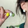 S925 Silver Needle Luxury Colorful Bean Earrings - Versatile, Simple, and Chic for Women