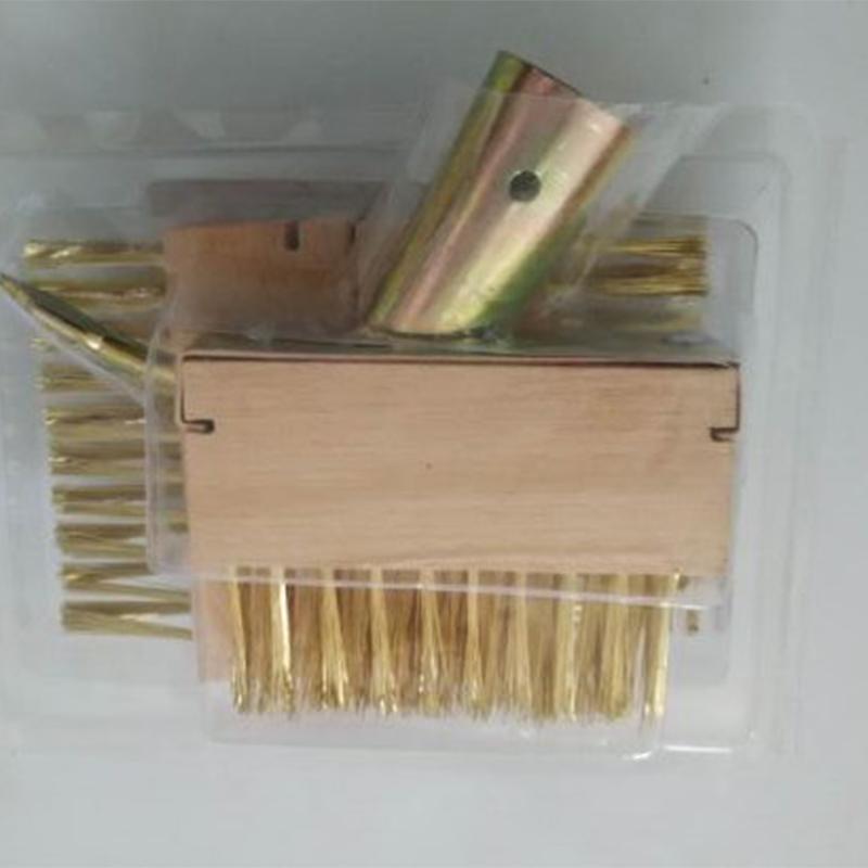 Экологичная портативная сменная проволочная щетка для прополки, сверхтвердая медная проволока с длинной ручкой, деревянная щетка для пола, бытовая