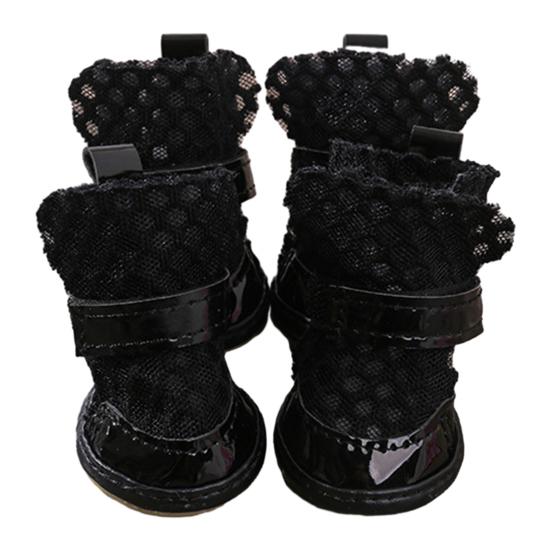 4 Pcs Dog Shoes Breathable Mesh Dog Boots for Summer Hot Pavement Anti-Slip Sole Paw Protector for Small Medium And Large Dogs