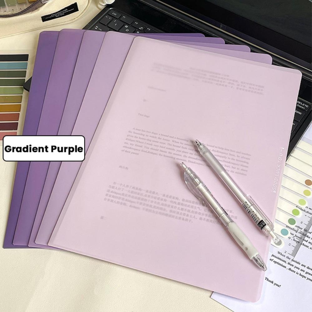 5PCS/Set Gradient Color A4 File Folder L-shaped Document Folder Creative Test Paper Clamp  Business