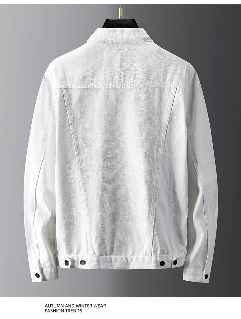 Мужская куртка из выстиранного денима в стиле рабочей одежды - Тяжелая, Хлопковая рубашка с длинным рукавом для осени/зимы