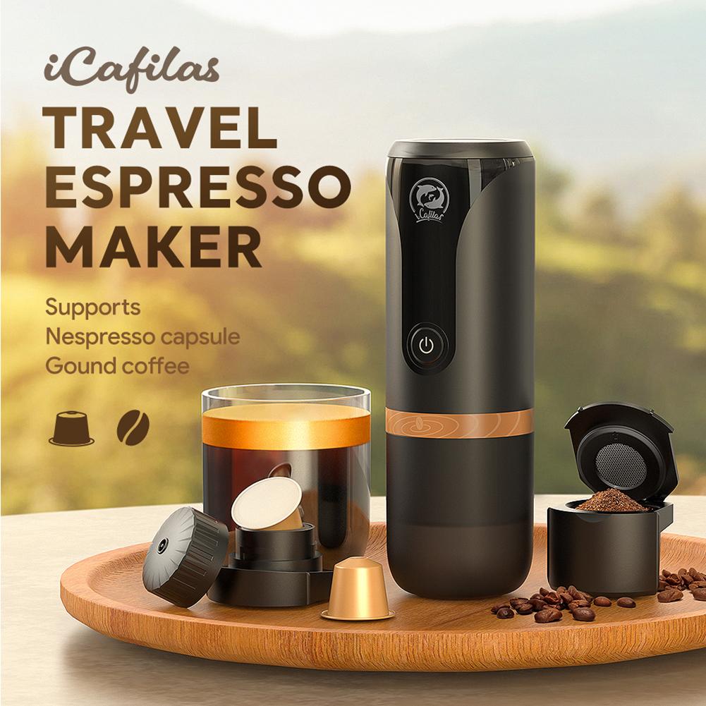 120ml Capsule Coffee Machine USB Charging Stainless Steel Express Coffee Maker Portable Mini Automatic Cleaning for Home Office