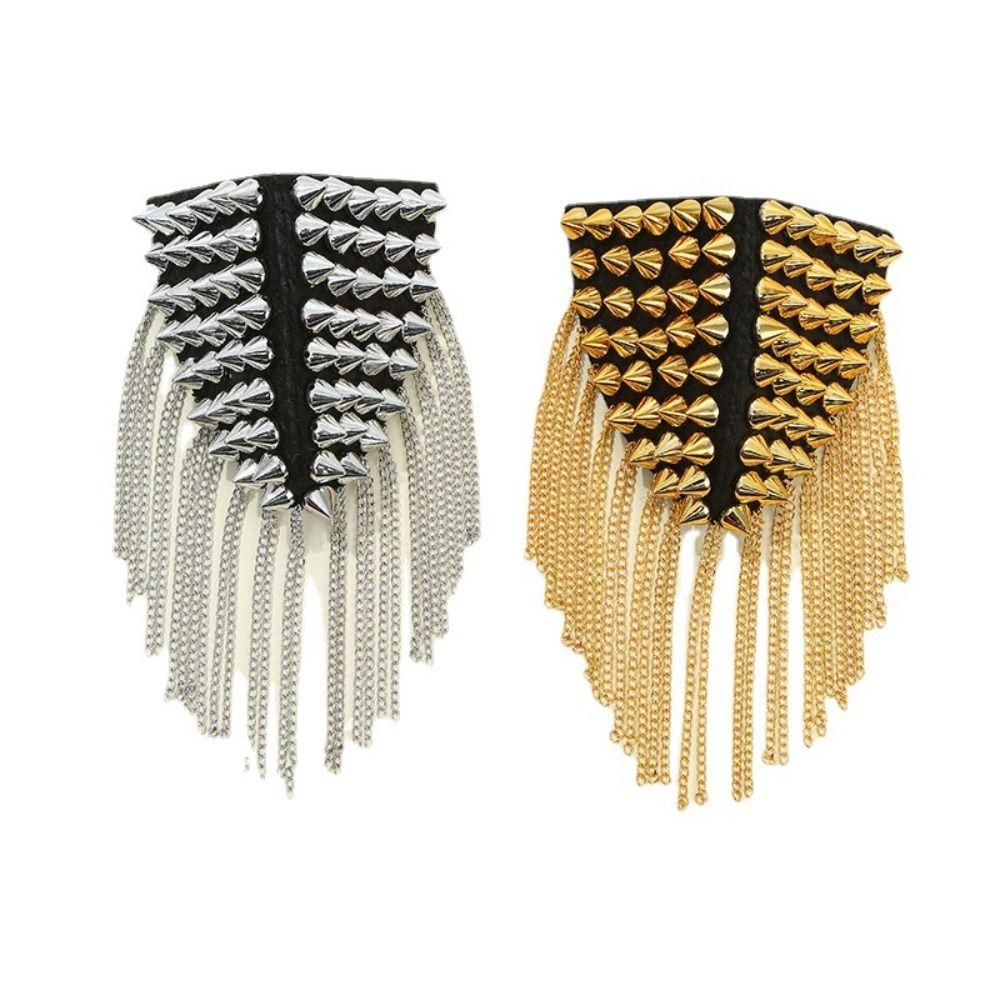 Breastpin Club Tassel Chain Epaulette Cool Jacket Vintage Brooch Stage Performance