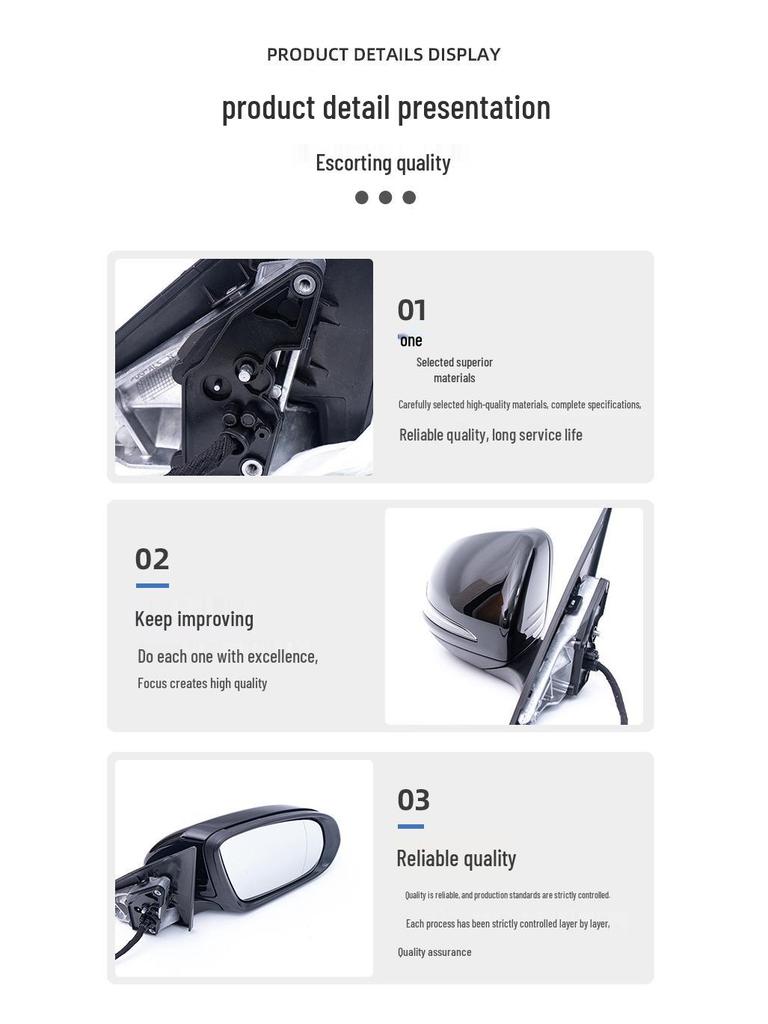 Сборка зеркала заднего вида Mercedes-Benz GLB450: Отражатель, Линза и Корпус