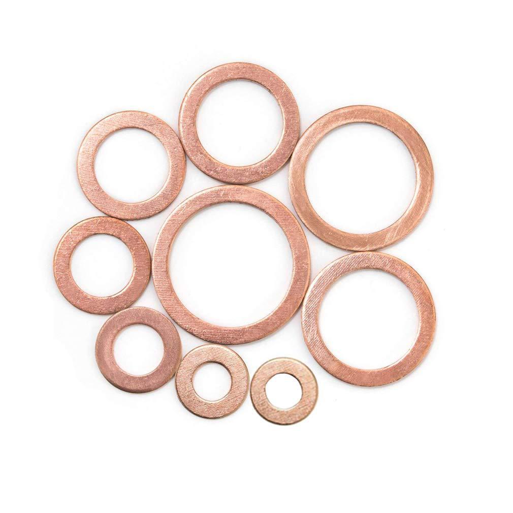 Copper Washer Marine Sealing Gasket Set, 50-400 Pcs, M5 Size