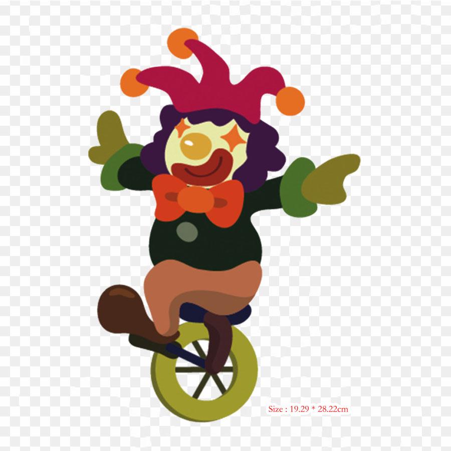 Payasos De Circo Animados Circus Clown Iron On Heat Transfer Printing Vinyl Patches Sticker for Clothes DIY Appliques Washable Patches