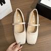 Gentle Evening Breeze Yellow Xiaoxiangfeng Single Shoes French with Skirt Square Head Mary Jane Shoes Soft Sole Bow Ladyshoes