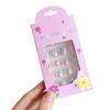 24Pcs Kids Fake Nail Kawaii Kids Fake Nail Art Stickers Set Creative DIY Nail Kit for Nail Decorations