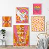 70s Flower Power Quote Prints Trendy Retro Wall Aesthetic Canvas Painting Vintage Posters Dorm Living Room Wall Decor Pictures