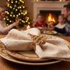 Decorative Napkin Bands Christmas Tree Ring, Alloy Rhinestone Holder, Winter Elegant Dinner Table Decor Holiday Band for Parties Decoration