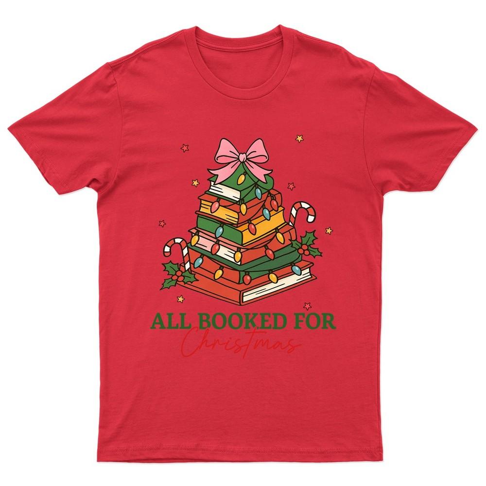 All Booked For Christmas TShirt Unisex Gift Retro Seasonal Funny Xmas Santa c