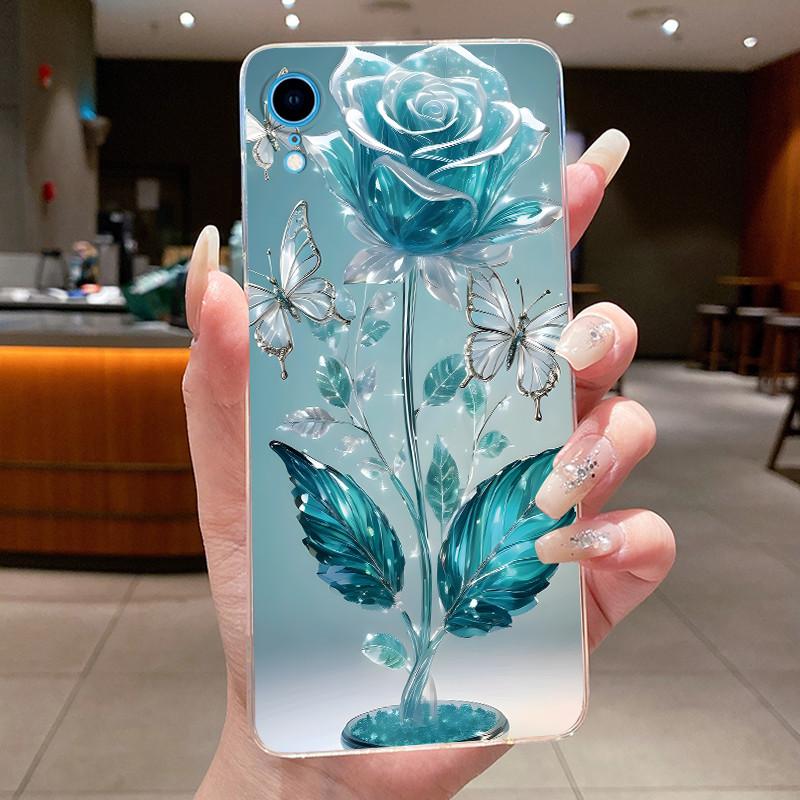 For iPhone XR Case Clear Luxury Fashion Butterfly Flower Soft TPU Silicone Phone Cover for iPhoneXR A2105 A2106 A2107 A1984 Case