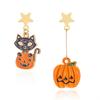 Enamel Ghost Ear Studs Star Pumpkin Dangle Earrings Retro Halloween Earrings  Unisex