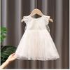 Girls Princess Dress Angel Wings Tulle 2026 Baby Kids Birthday Party Gown White Pink