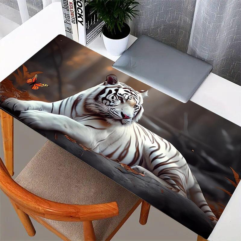 1pc White Tiger Butterfly Forest Computer Pad Mouse Pads for Desk,Gamers and Office Use 020219