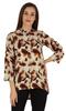 Button Down Tunic Casual Printed 3 4th Sleeves Loose Fit Rayon Tunic Long Shirt Top For