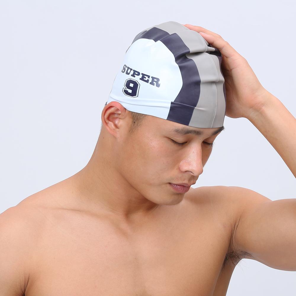 Летняя модная мужская шапочка для плавания, силиконовая модная шапочка для мальчиков, новинка 2016 года, синяя шапочка для купания, мужская профессиональная водонепроницаемая шапочка для взрослых, распродажа