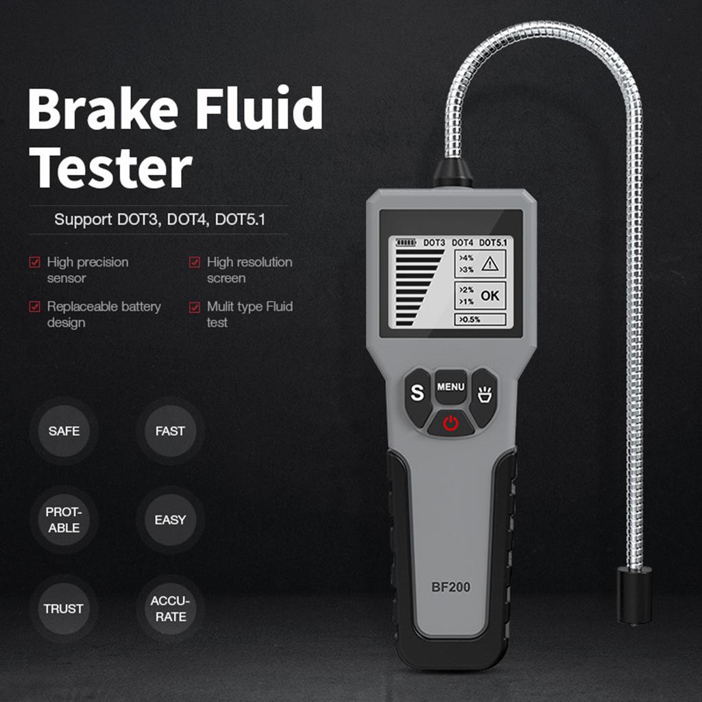 Automotive Brake Fluid Tester Oil Moisture Water Detection with  LCD Display for Vehicle DOT3 DOT4