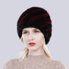 Зимние женские норковые шапки из натурального натурального меха, вязаная шапка, модная пушистая женская шапка из натурального меха, женские черные меховые шапки