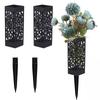 2pcs Simulated Cemetery Flower Bouquets Blue Rose Hydrangea and 2 Burial Ground Baskets