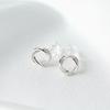 Silver 925 Twisted Modern Cubic Platinum Earrings (We6Bb5E)