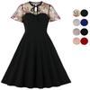 Women's Vintage Dresses Floral Embroidery Dots Midi Swing Dress Cocktail Party Wear Evening Business Casual Formal Special Occasion Outfit