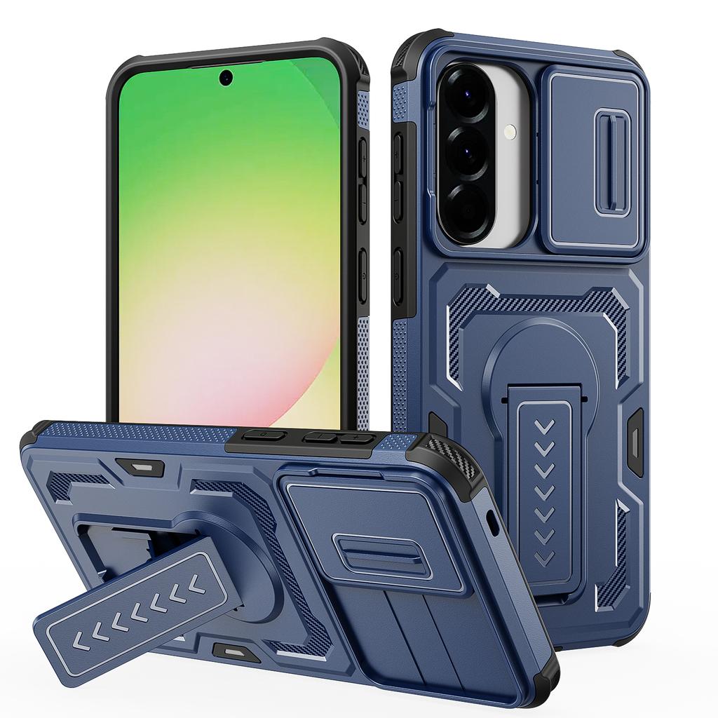 Чехол-слайдер с защитой камеры и подставкой для Samsung Galaxy A16 A26 A36 A56 A17 A37 A57 5G, ТПУ-рамка, пластиковая задняя крышка